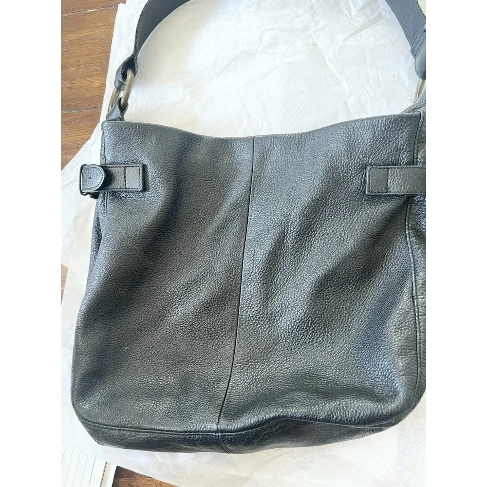 Vintage Gap Black Pebbled Cowhide Leather Tote Bag '06  Large Handbag Y2K  Purse